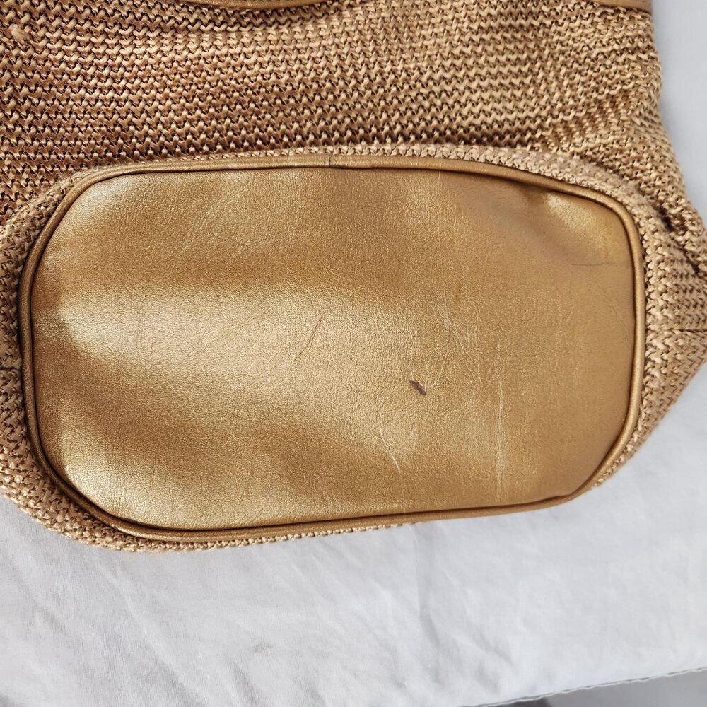 Mondani New York Handbag Woven Gold Tone Evening Formal Purse - Picture 3 of 12